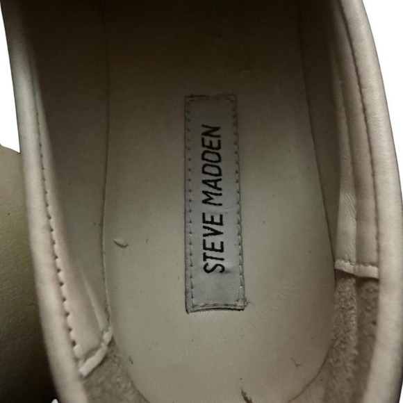 Steve Madden Beige Loafers with Gold Accent - Picture 2 of 5